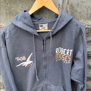 Vintage Robert Moses State Park zip up hoodie L Long Island Beach Sweatshirt Y2K